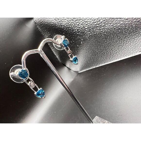 Teal Dangle Earrings - Picture 3 of 5